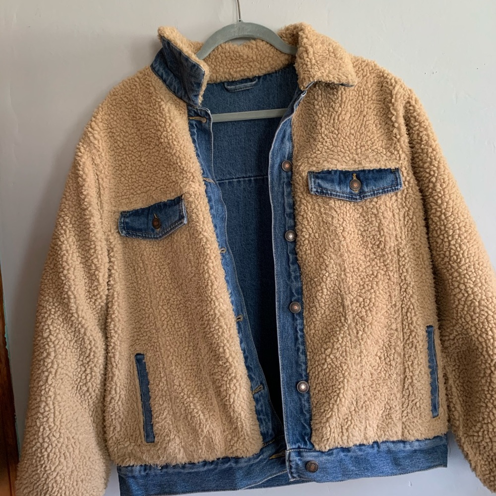 Denim teddy bear coat
